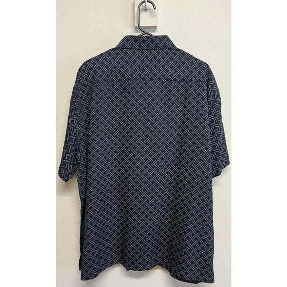 Nat Nast Men's Button Up Shirt Size XL Navy/Black/Cream Zig Zag Print - Picture 6 of 11